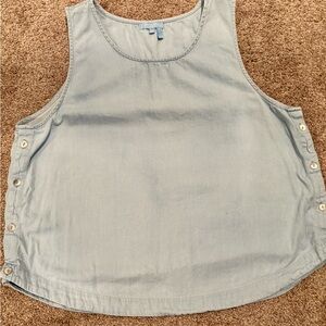 Draper James Blue Boxy Sleeveless Tank Top